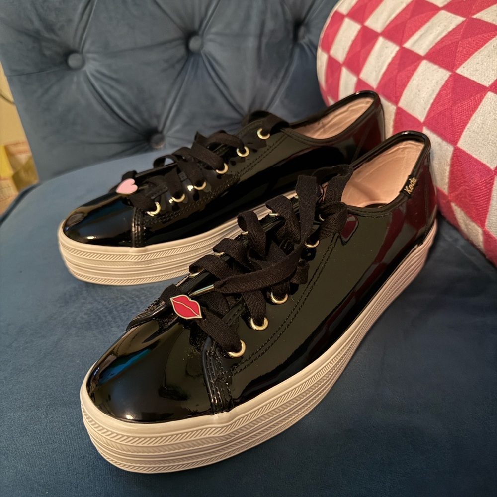 🛑Last CCO Reduced 📦 Kate Spade New York/Keds Triple Kick Patent Leather SZ 11